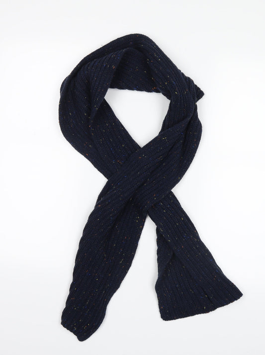 Preworn Mens Blue  Knit Rectangle Scarf Scarf One Size