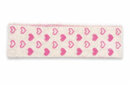 Front view of George girls’ pink geometric knit rectangle scarf scarves & wraps one size - snood, hearts