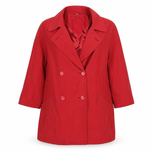 Front view of Four Seasons women’s red overcoat coat, size S