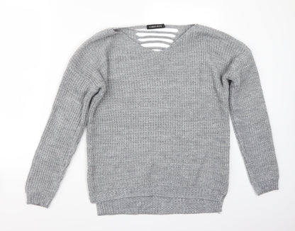Additional front view of Cameo Rose women’s grey jumper, size M