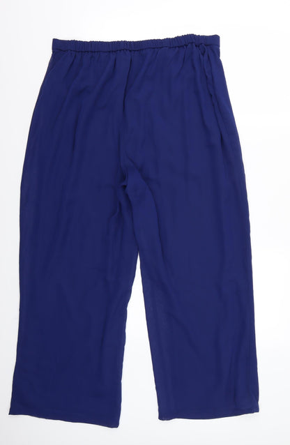 Back view of Nightingales women’s blue trousers, size UK 18, 27-inch leg