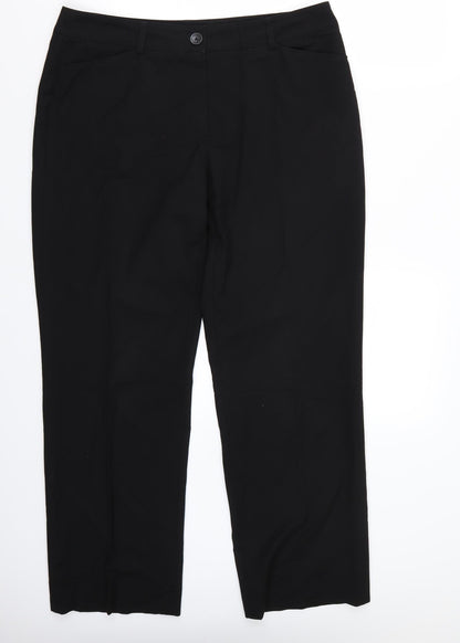 Front view of Gerry Weber men’s black trousers, 30-inch leg