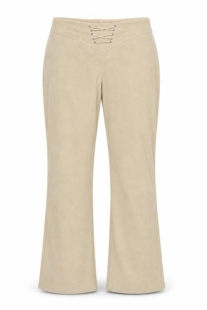 Front view of P women’s beige trousers, size UK 16, 32-inch leg