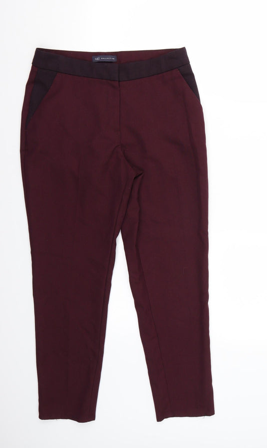 Marks and Spencer Womens Purple   Trousers  Size 10 L25 in