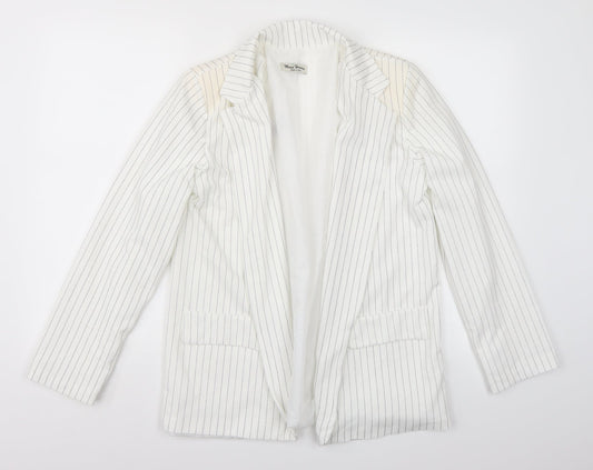 Maia Hemera Womens White   Jacket Blazer Size S  - shoulder pads