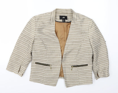 Additional front view of H&M women’s beige jacket blazer, size UK 12