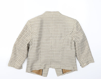 Back view of H&M women’s beige jacket blazer, size UK 12