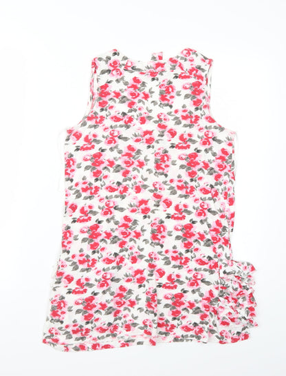 Back view of Denim women’s white floral basic t-shirt, size UK 8