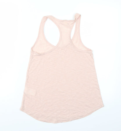 Back view of H&M women’s pink basic t-shirt, size XS