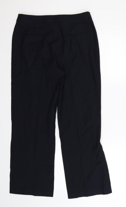 Back view of Country Casuals women’s blue trousers, size UK 10, 28-inch leg