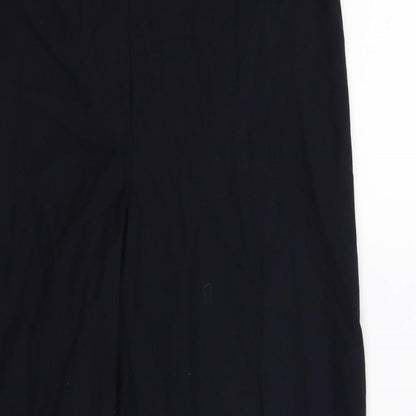 Close-up detail of Country Casuals women’s blue trousers, size UK 10, 28-inch leg