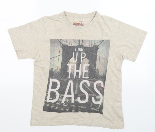 Denim73 Boys Beige   Basic T-Shirt Size 10-11 Years
