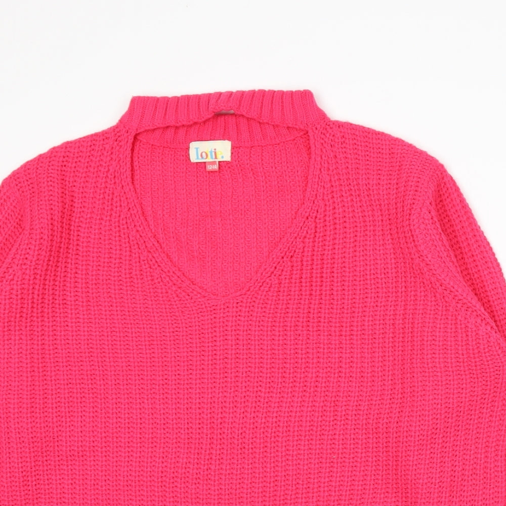 Lottie Womens Pink  Knit Pullover Jumper Size 12