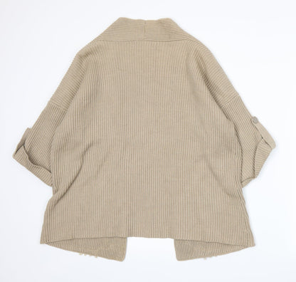 Back view of Changes By Together women’s beige knit cardigan jumper, size UK 12