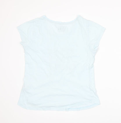 Back view of Peacocks women’s blue basic t-shirt, size UK 12