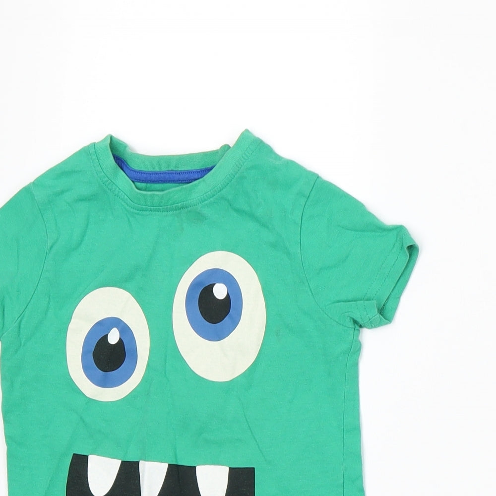 Primark Boys Green  Jersey Basic T-Shirt Size 2-3 Years