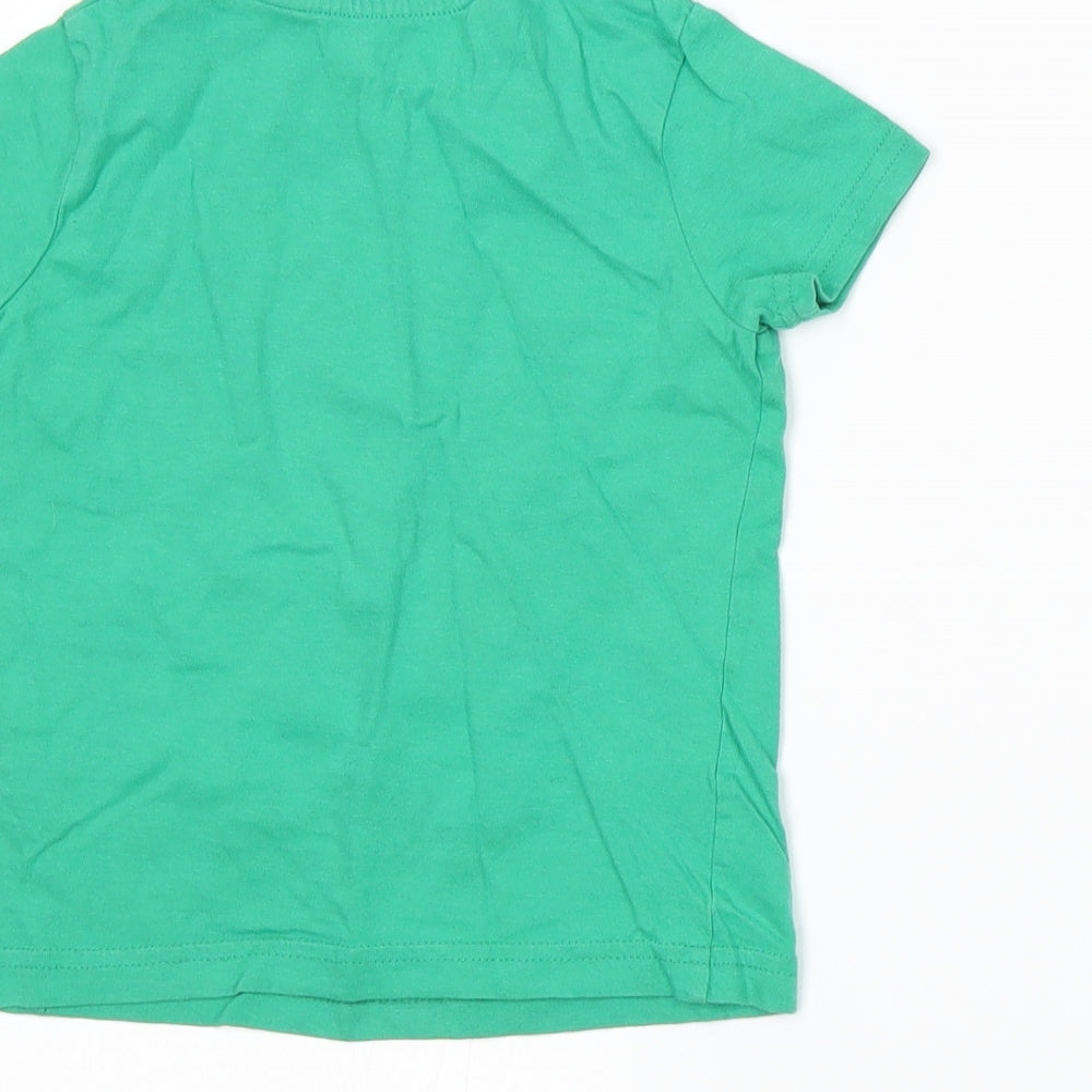 Primark Boys Green  Jersey Basic T-Shirt Size 2-3 Years