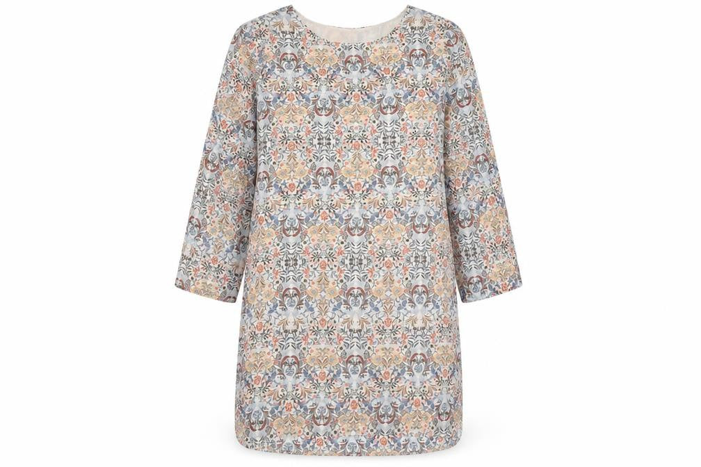 Atmosphere Womens White Floral Chiffon Shirt Dress  Size 12