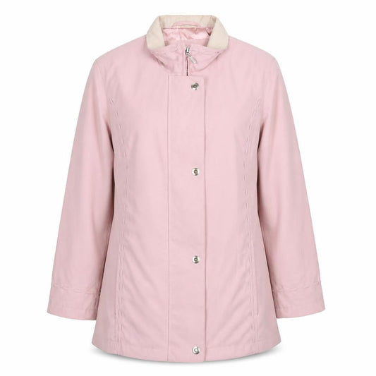 Front view of Berkertex women’s pink overcoat coat, size UK 12
