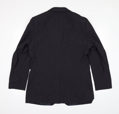 Back view of F&F men’s black jacket suit jacket, size 40