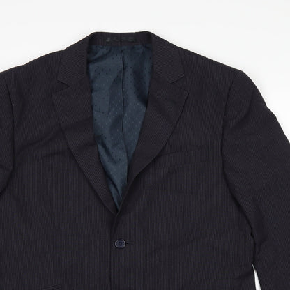 Close-up detail of F&F men’s black jacket suit jacket, size 40