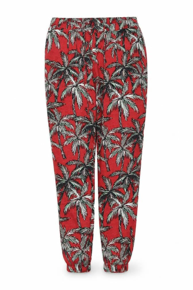 Mango Womens Red Floral  Trousers  Size M L28 in