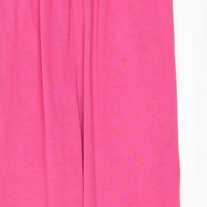 Close-up detail of Reebok women’s pink sweatpants, size S, 24-inch leg