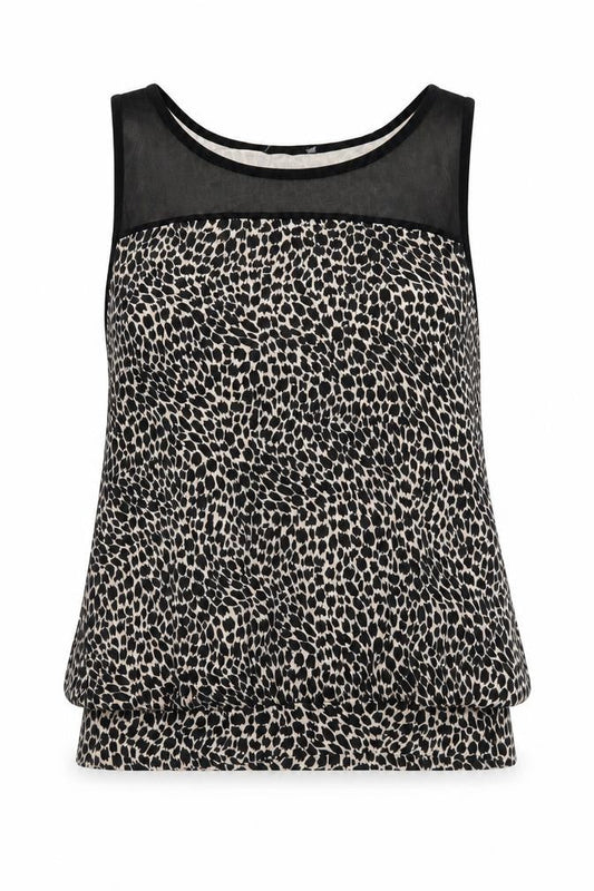 Peacocks Womens Black Animal Print  Basic T-Shirt Size 12