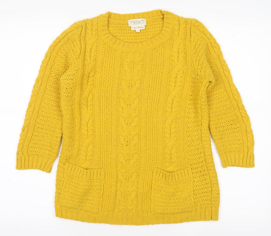 NEXT Womens Yellow   Pullover Jumper Size 10