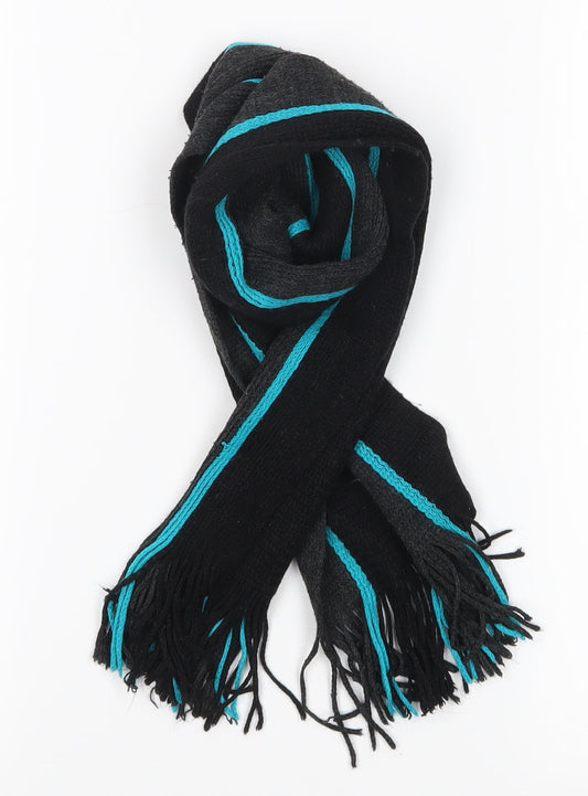 Preworn Boys Black Striped  Scarf  One Size