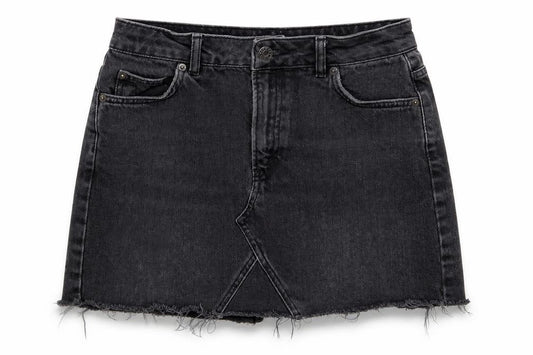Topshop Womens Grey  Denim Mini Skirt Size 8