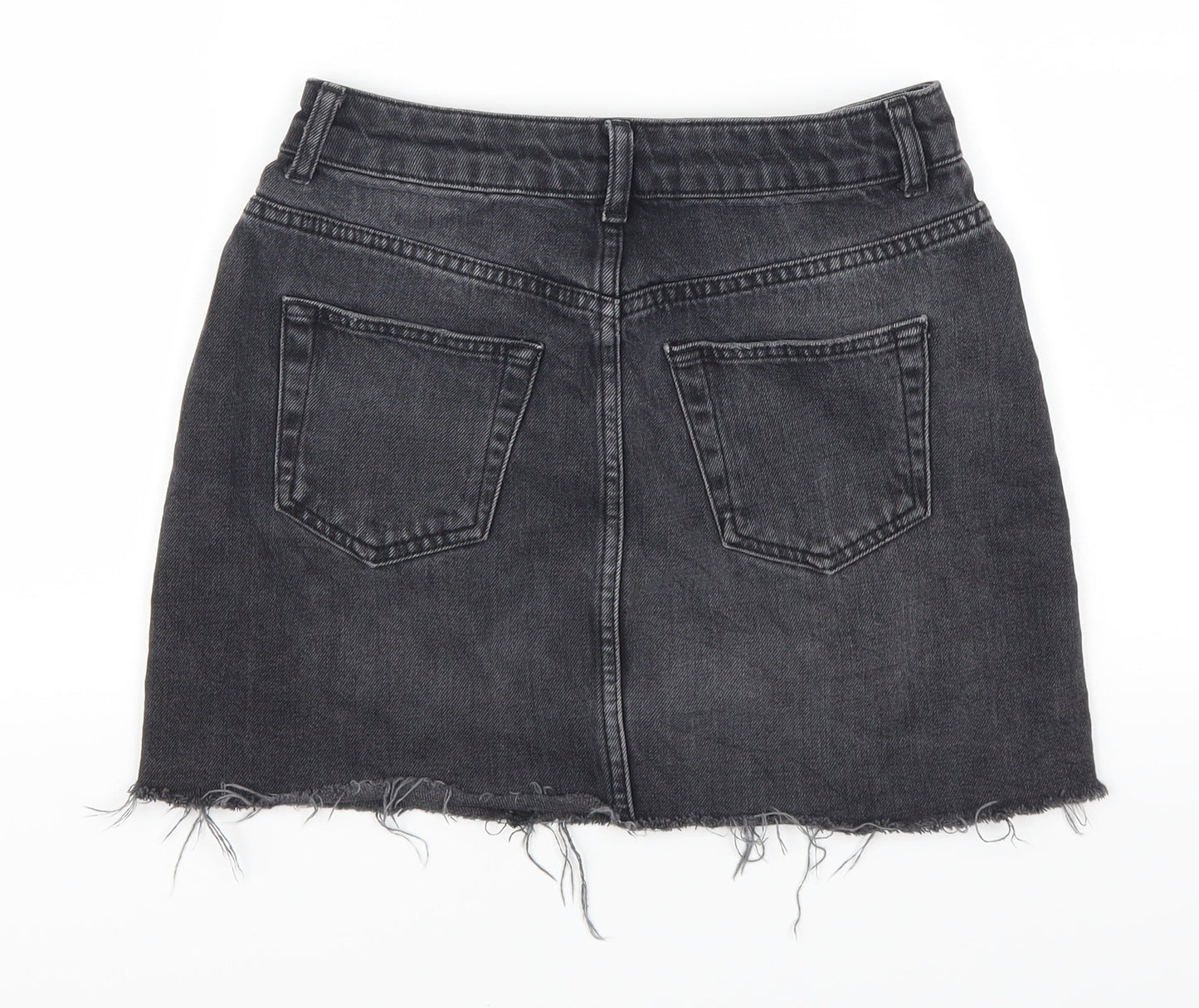 Topshop Womens Grey  Denim Mini Skirt Size 8