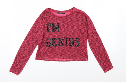 Additional front view of Atmosphere women’s pink jersey basic t-shirt, size UK 10, - i'm genius