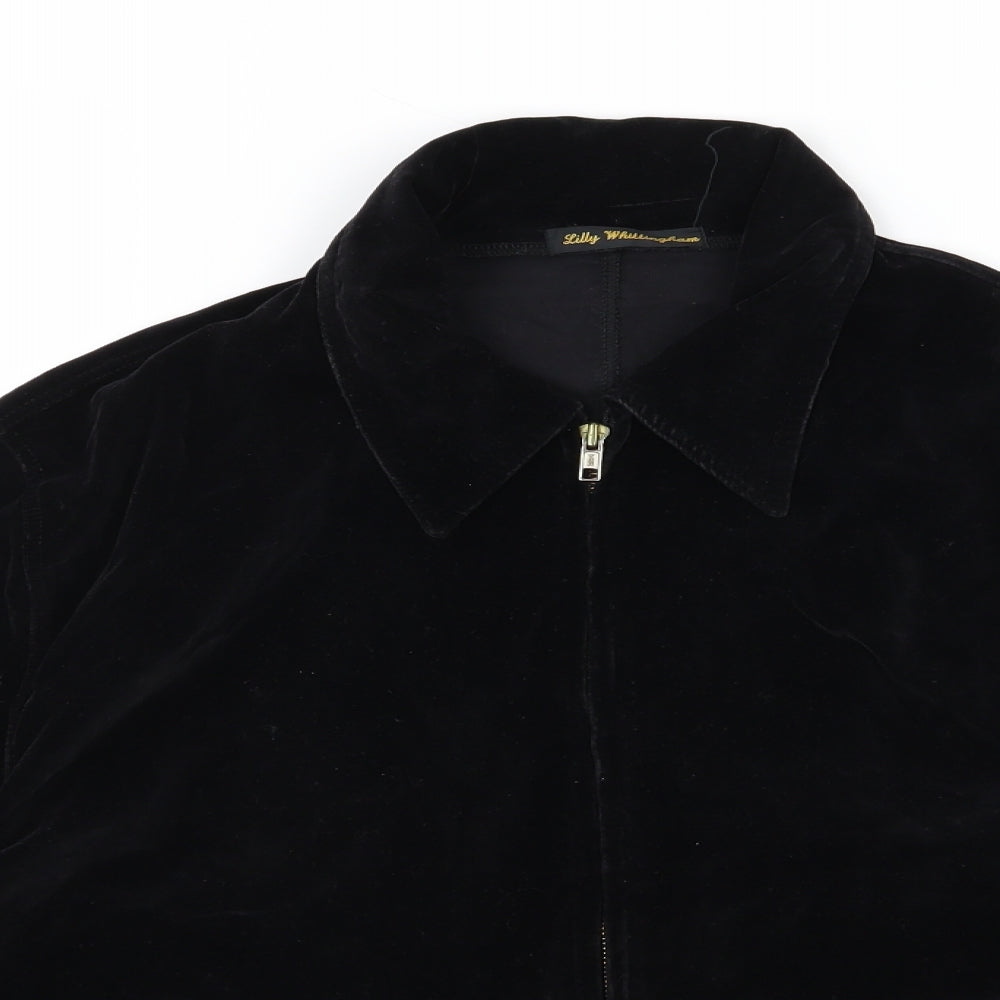 Lilley Whittingham Womens Black  Velour Jacket  One Size