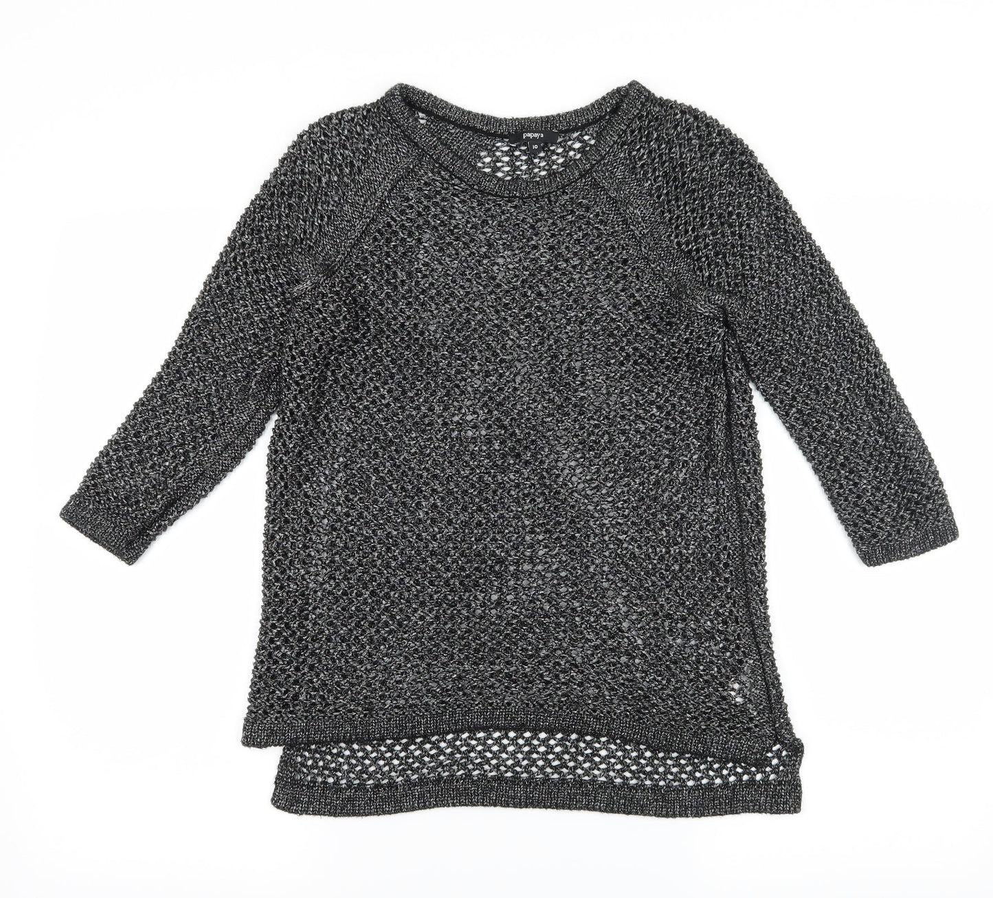 Papaya Womens Grey  Knit Pullover Jumper Size 10