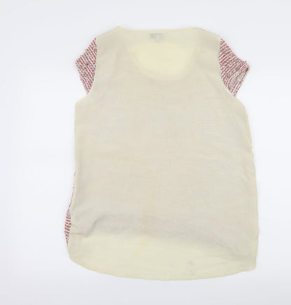 Back view of Papaya women’s pink striped basic blouse, size UK 14
