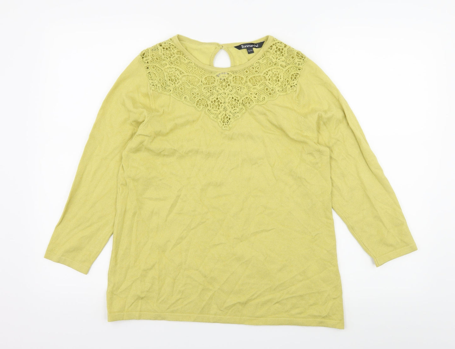 Bonmarché Womens Green  Knit Pullover Jumper Size 12