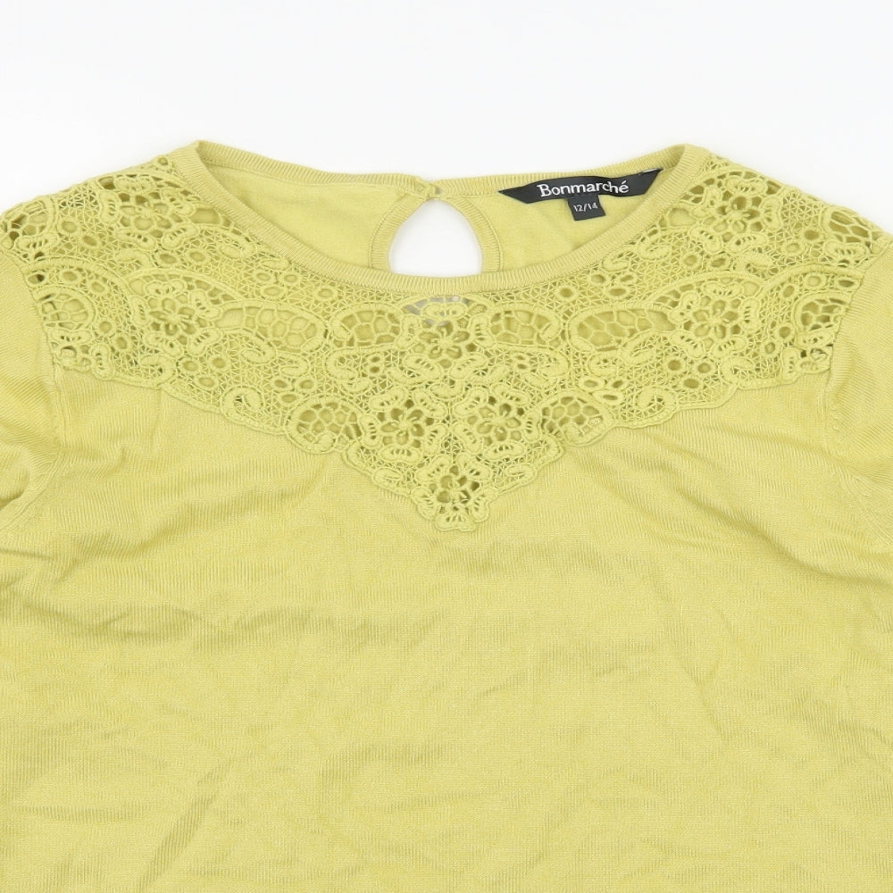 Bonmarché Womens Green  Knit Pullover Jumper Size 12