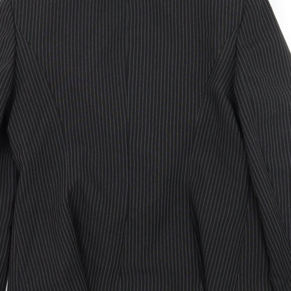 Brand and care label for Papaya women’s black striped jacket suit jacket, size UK 12