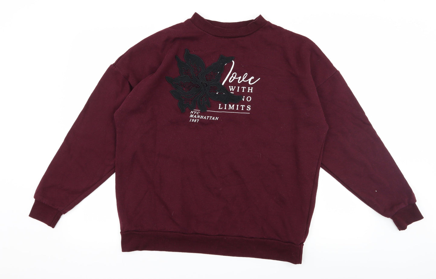 Primark Womens Purple  Jersey Pullover Sweatshirt Size 6  - Slogan