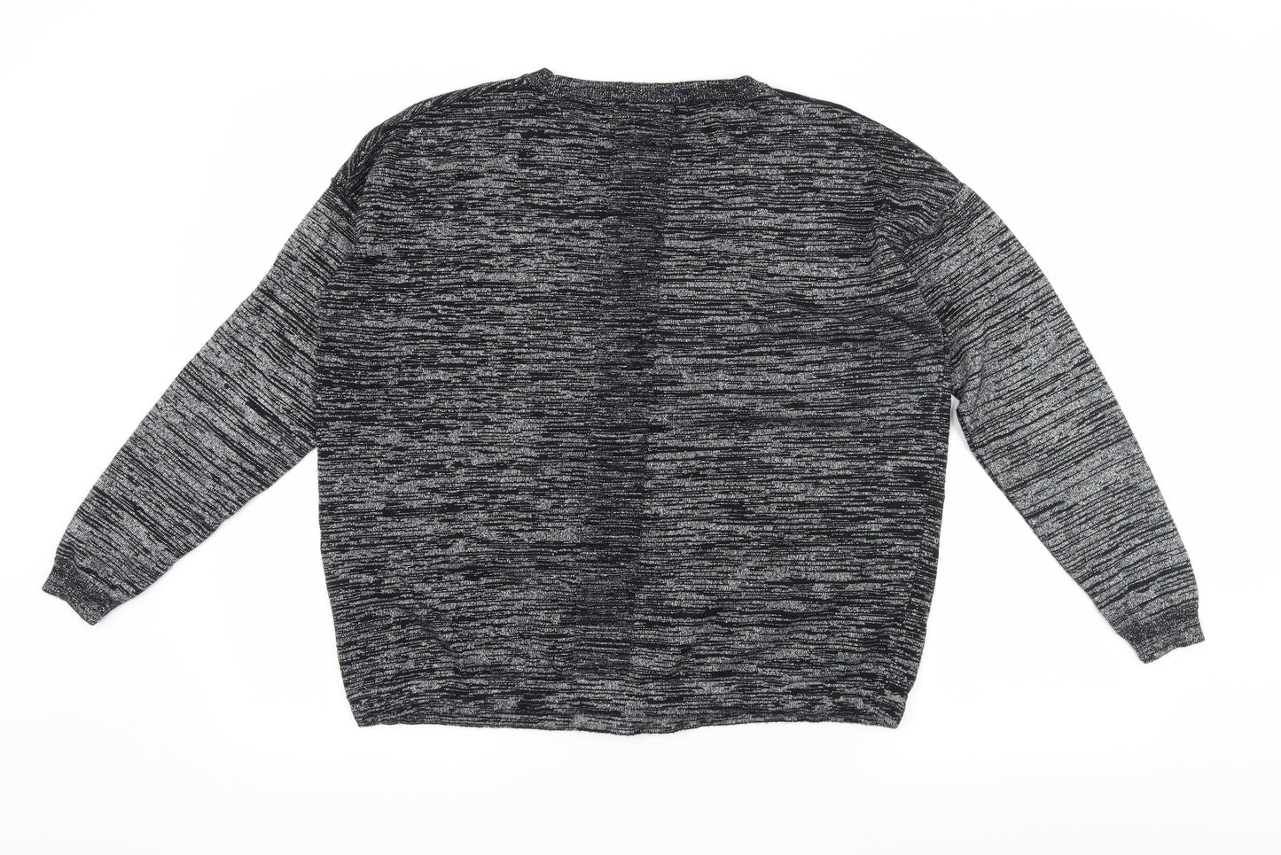 NEXT Womens Black Striped Jersey Pullover Sweatshirt Size 12