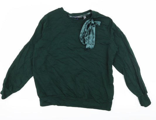 AnyBody Womens Green  Jersey Pullover Sweatshirt Size M