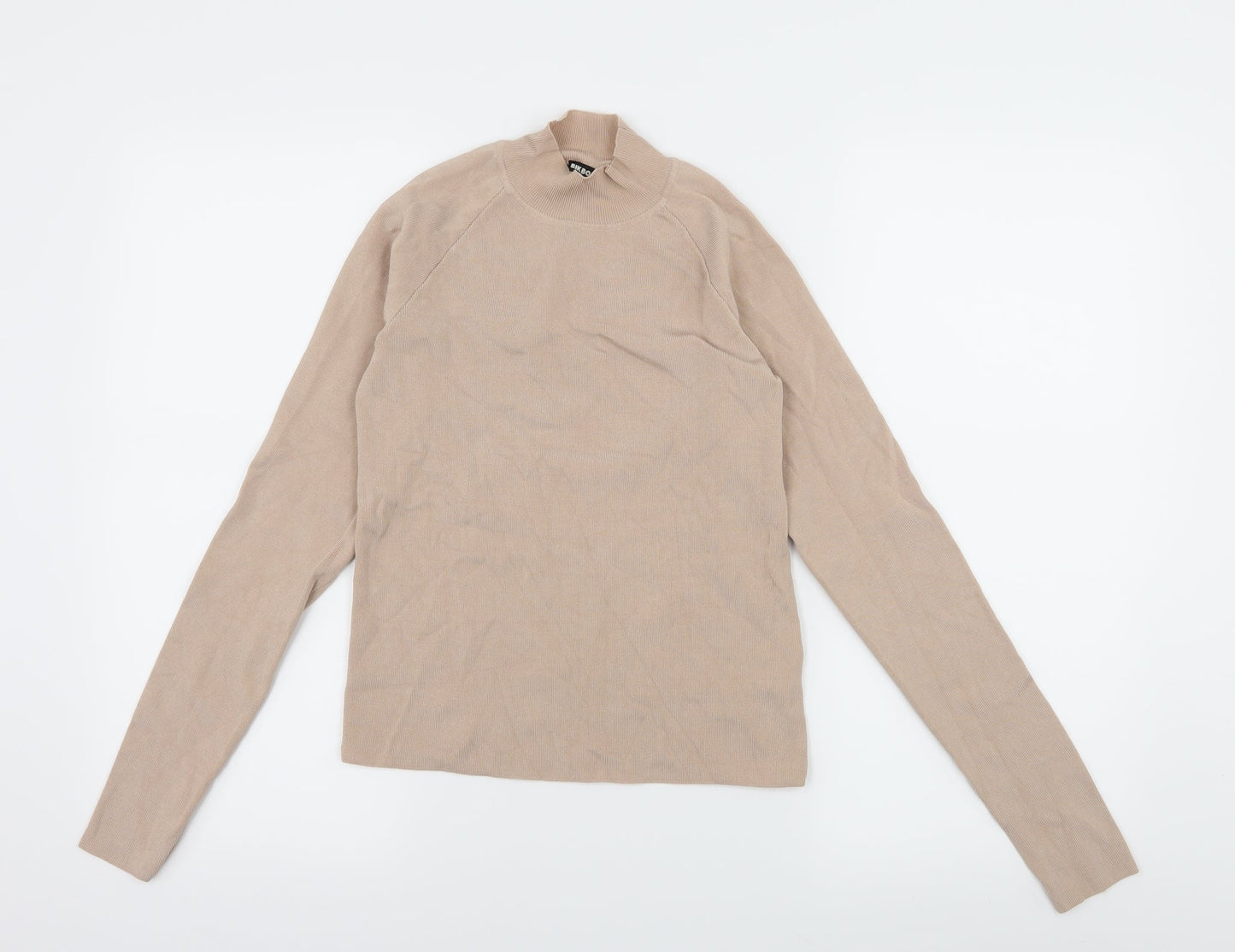 Bik bok Womens Beige  Jersey Basic T-Shirt Size M