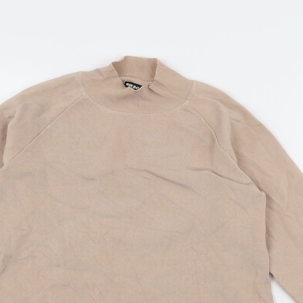 Bik bok Womens Beige  Jersey Basic T-Shirt Size M