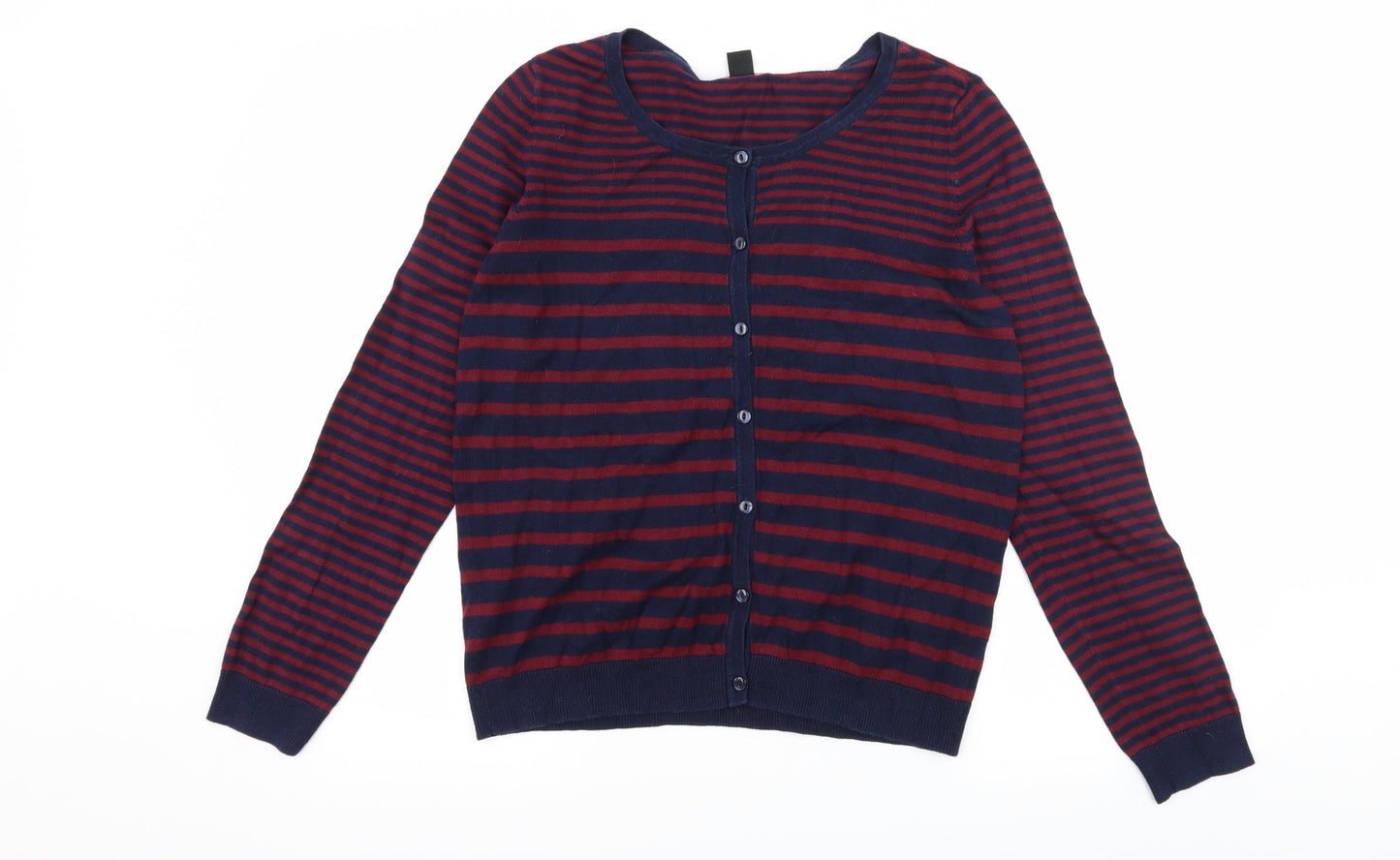 H&M Womens Black Striped Knit Cardigan Jumper Size M