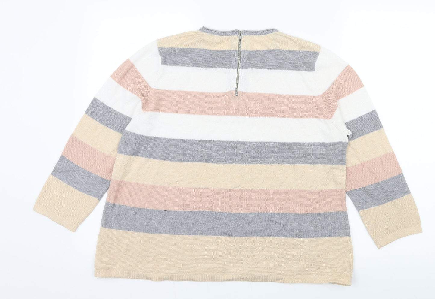 TU Womens Multicoloured Striped Knit Pullover Jumper Size 16
