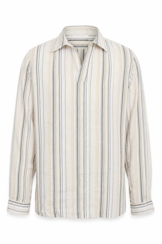 Front view of Topman men’s beige button-up, size S