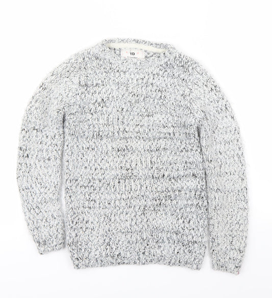 YD Girls Grey Houndstooth  Pullover Jumper Size 10-11 Years