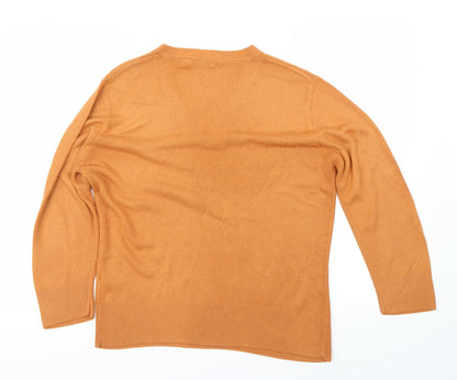 Back view of M&Co women’s orange jumper, size M