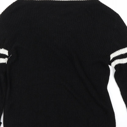 Brand and care label for H&M women’s black jumper, size XS